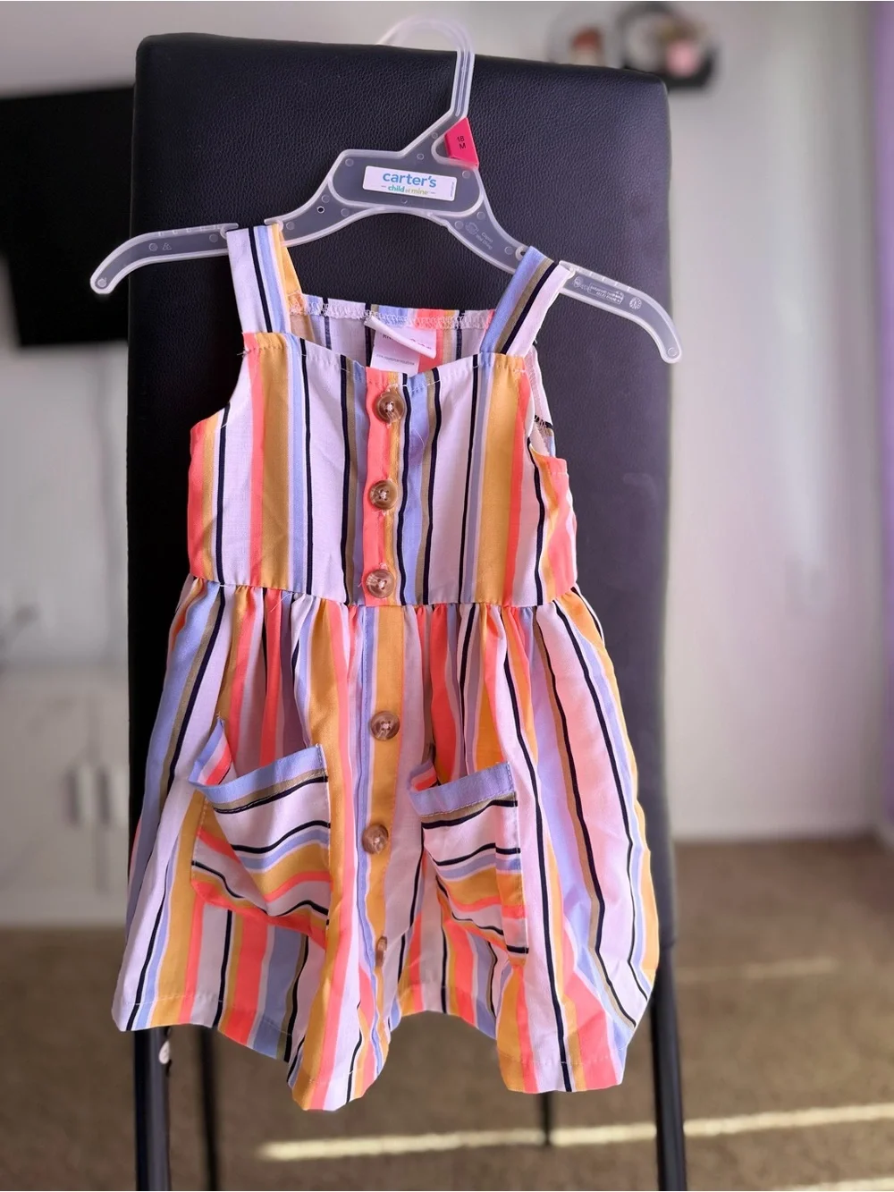 Carter's Multicolor Striped Sundress with Buttons